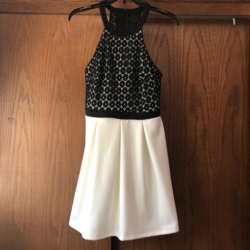 Halter-neck formal mini dress